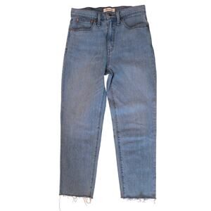 Madewell Classic Straight Jean Women's Sz 27 Straight Frayed Hem 5 Hi Rise